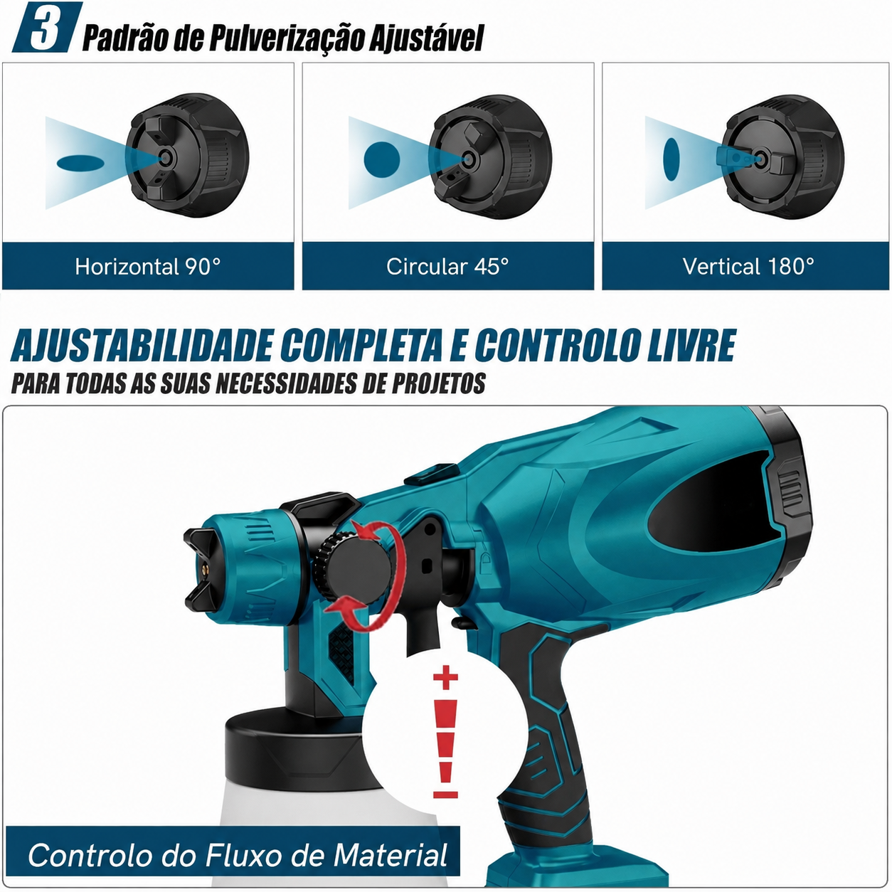 PISTOLA DE PINTURA ELÉCTRICA SEM FIO 1000ML