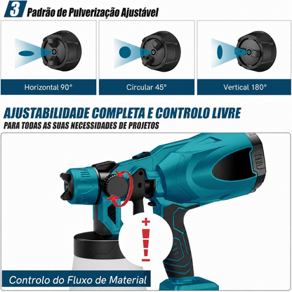 PISTOLA DE PINTURA ELÉCTRICA SEM FIO 1000ML