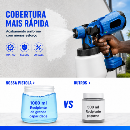 PISTOLA DE PINTURA ELÉCTRICA SEM FIO 1000ml COM BATERIA