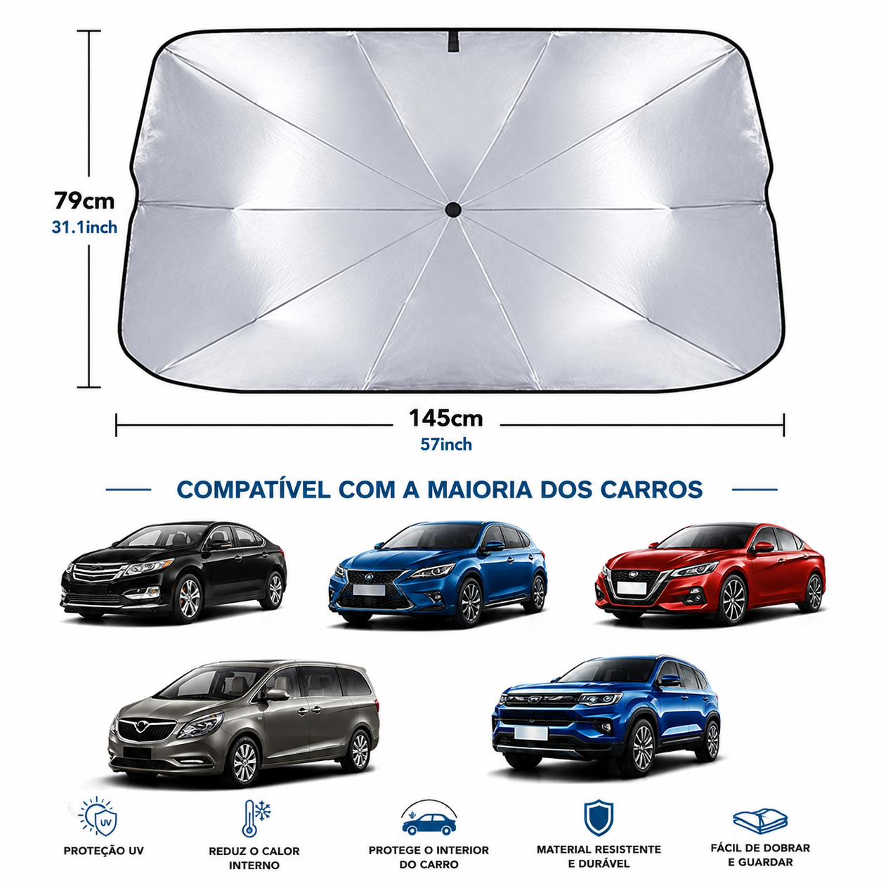 Guarda-Sol Automotivo para Para-brisa de Carro